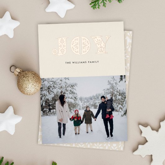 Roos Gold in Dala Style Folie Feestdagenkaart