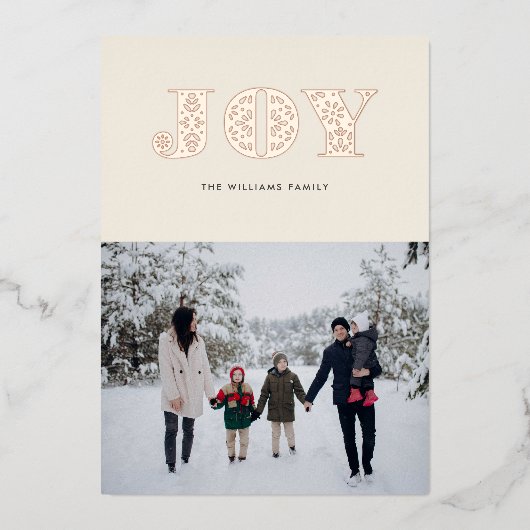 Roos Gold in Dala Style Folie Feestdagenkaart (Voorkant)