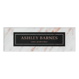 Roos Gold in Grey Marble Vrouw Employee Name Naambadge