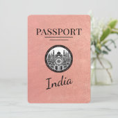 Roos Gold India Passport Bewaar de datum Save The Date (Staand voorkant)