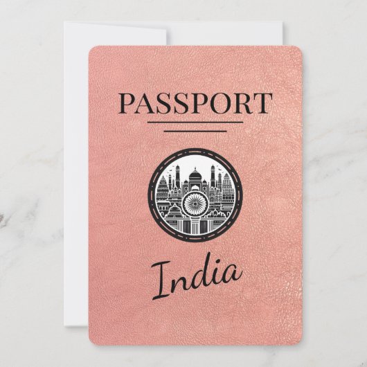Roos Gold India Passport Bewaar de datum Save The Date (Voorkant)