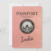 Roos Gold India Passport Uitnodiging voor een brui (Achterkant)