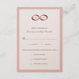 Roos Gold Infinity Hand Clasp Wedding RSVP-kaart RSVP Kaartje