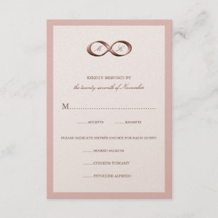 Roos Gold Infinity Hand Clasp Wedding RSVP-kaart RSVP Kaartje