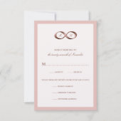 Roos Gold Infinity Hand Clasp Wedding RSVP-kaart RSVP Kaartje (Voorkant)