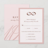 Roos Gold Infinity Hand Clasp Wedding RSVP-kaart RSVP Kaartje (Voorkant / Achterkant)
