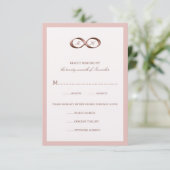 Roos Gold Infinity Hand Clasp Wedding RSVP-kaart RSVP Kaartje (Staand voorkant)