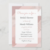 Roos Gold Invitation, Baby, Bridal, Birthday Party Kaart (Voorkant)