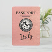 Roos Gold Italië Paspoort Save The Date (Staand voorkant)