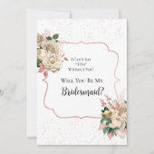 Roos Gold Ivory Glitter zal mijn Bridesmaid zijn Kaart (Voorkant)