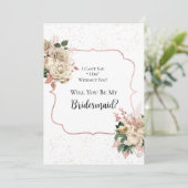 Roos Gold Ivory Glitter zal mijn Bridesmaid zijn Kaart (Staand voorkant)