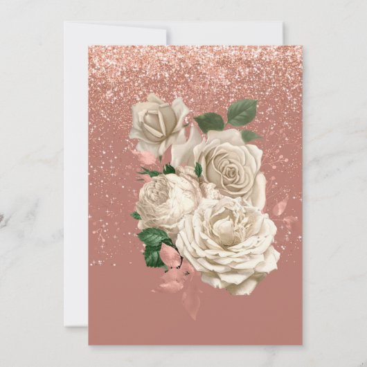 Roos Gold Ivory Glitter zal mijn Bridesmaid zijn Kaart (Achterkant)