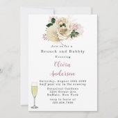 Roos Gold Ivory Roos Glitter Brunch en Bubble Inv Kaart (Voorkant)