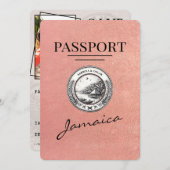 Roos Gold Jamaica Passport Bewaar de datum Save The Date (Voorkant / Achterkant)