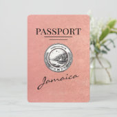 Roos Gold Jamaica Passport Bewaar de datum Save The Date (Staand voorkant)