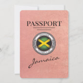 Roos Gold Jamaica Passport Wedding Invitation Kaart (Achterkant)