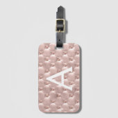 Roos Gold Jeweled Classic Monogram Naam Bagagelabel (Voorkant (verticaal))