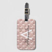 Roos Gold Jeweled Classic Monogram Naam Bagagelabel (Voorkant (verticaal))