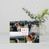 Roos Gold Joy Heart Wedding Prettige feestdagen (Staand Voorkant)