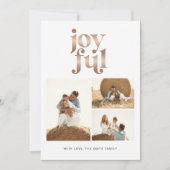 Roos Gold Joyful-kerstfotofeestkaart Feestdagenkaart (Voorkant)