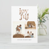 Roos Gold Joyful-kerstfotofeestkaart Feestdagenkaart (Staand voorkant)