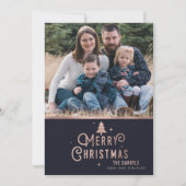 Roos Gold kerstboomfeestdag - Fotokaart Feestdagenkaart (Voorkant)