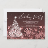 Roos Gold kerstboomfeestdag Kaart (Voorkant)