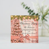 Roos Gold-kerstfeest | Damesboom en -lint Kaart (Staand voorkant)