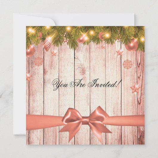 Roos Gold-kerstfeest | Damesboom en -lint Kaart (Achterkant)