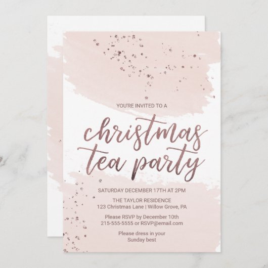 Roos Gold-kerstfeest Kaart (Voorkant / Achterkant)