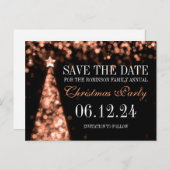 Roos Gold-kerstfeestdag sparen de datum Aankondigingskaart (Voorkant / Achterkant)