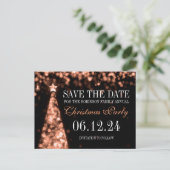 Roos Gold-kerstfeestdag sparen de datum Aankondigingskaart (Staand voorkant)