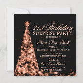 Roos Gold Kerstmis 21ste verjaardag Kaart (Voorkant)