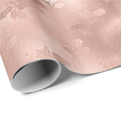 Roos Gold Kerstmis Holly laat Elegant over Cadeaupapier (Rol Hoek)