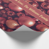 Roos Gold Kerstmis Patroon Voeg tekst toe Cadeaupapier (Hoek)