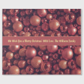 Roos Gold Kerstmis Patroon Voeg tekst toe Cadeaupapier (Vlak)