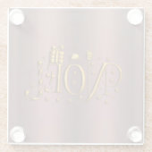 Roos Gold-kerstnoel Glazen Onderzetter (Achterkant)