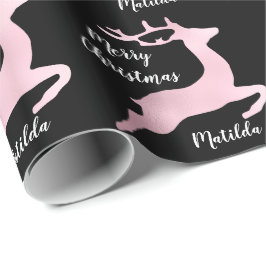 Roos Gold-kerstrendierpatroon op maat Cadeaupapier