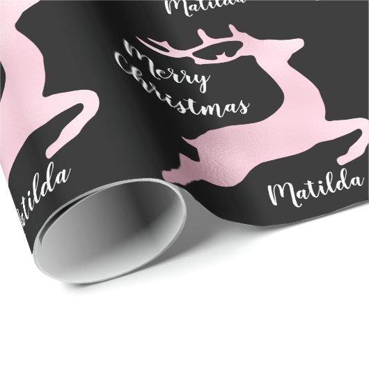 Roos Gold-kerstrendierpatroon op maat Cadeaupapier (Rol Hoek)