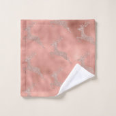 Roos Gold kerstrenrenrendierlijk glitter-uiterlijk Bad Handdoek (Wasdoekje)