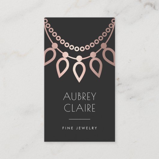 Roos Gold Ketting Logo | Joodontwerper Visitekaartje (Voorkant)