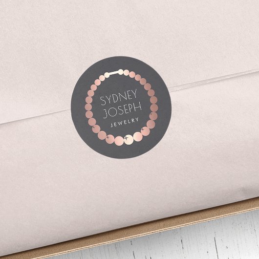 Roos Gold Ketting | Logo Joodse ontwerpen Ronde Sticker