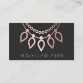 Roos Gold Ketting Logo | Ontwerp van juwelen Visitekaartje (Voorkant)