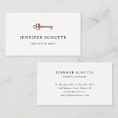 Roos Gold Key Modern Real Estate Agent Broker Visitekaartje (Voorkant / Achterkant)