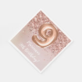 Roos Gold Kinder Girl 9e verjaardag Servet (Hoek)