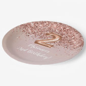 Roos Gold Kinder Girly 2e verjaardag Papieren Bordje (Gekanteld)