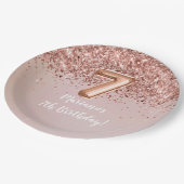 Roos Gold Kinder Girly 7e verjaardag Papieren Bordje (Gekanteld)