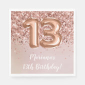 Roos Gold Kinder meisje 13e verjaardag Servet (Voorkant)