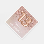 Roos Gold Kinder meisje 13e verjaardag Servet (Hoek)