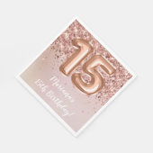 Roos Gold Kinder meisje 15e verjaardag Servet (Hoek)